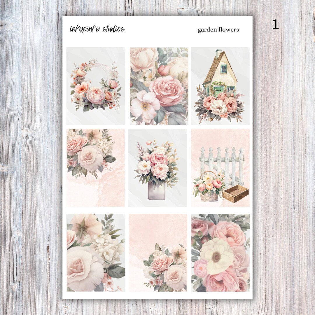Weekly Vertical Planner Sticker Kit | Garden Flowers - Etsy