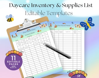 Daycare Essentials, Inventory Tracker Sheets & Supply Lists, Daycare Business, Start a Daycare Business, Home Daycare, Baby Essentials List