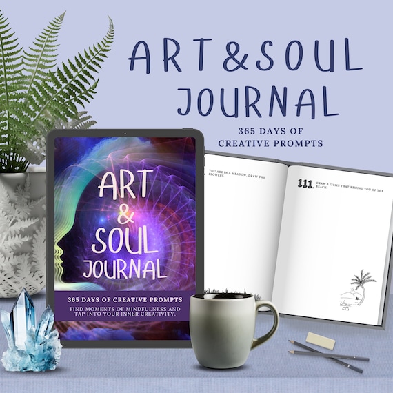 365 Art Journal Prompts for Creative Therapy, Digital Art Prompt Diary, Daily Drawing Prompts for Expressive Therapy, Art Therapy Worksheets