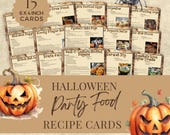 Vintage Halloween Recipe Cards, 4x6in Spooky Party Recipes, Party Food Postcard, Fun Halloween Dishes, Halloween Party Drink & Spooky Treats
