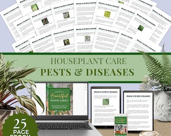 Cuidado de plantas de interior: plagas, enfermedades y tratamientos, guía digital para identificar y tratar insectos comunes en plantas en macetas, cuidado de plantas de jardín de interior