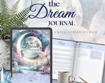 Prompted Dream Journal Digital Download, Prompts for Dream Interpretation Analysis & Review, Printable Dream Tracking and Sleep Journalling