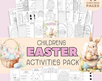 Children's Easter Activity Pack, Fun Games, Puzzles, Coloring Sheets, Educational Busy Book Pages for Preschool & Early Years and SEN Kids