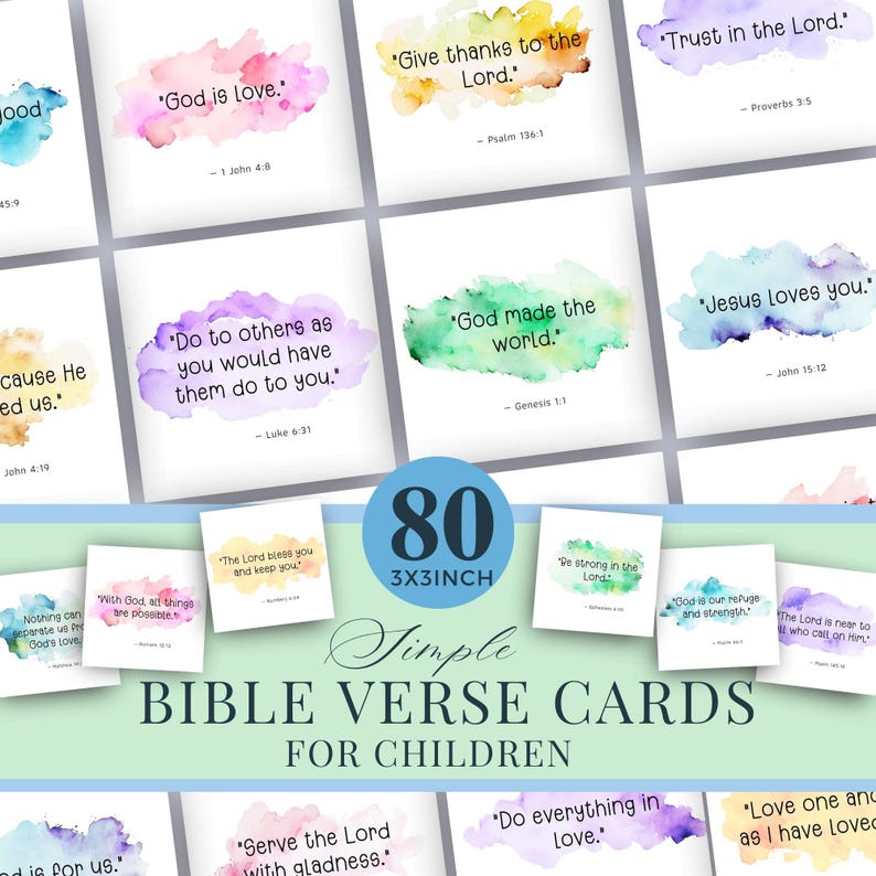Editable Scripture Memory Card for Children, Simple Bible Verse ...