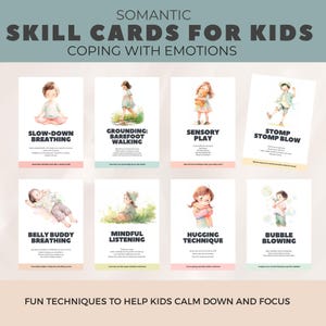 Druckbare somatische Aktivitätskarten für Kinder, Bewegungs- und Atemwerkzeuge zur Emotionsregulierung, Calm Down Corner-Ressource, Schule und Heimgebrauch