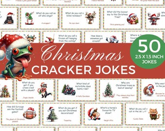 50 Printable Hilarious Christmas Cracker Jokes, Holiday Party Riddles, Funny Christmas Mottos, DIY Party Fillers, Festive Cartoon Characters