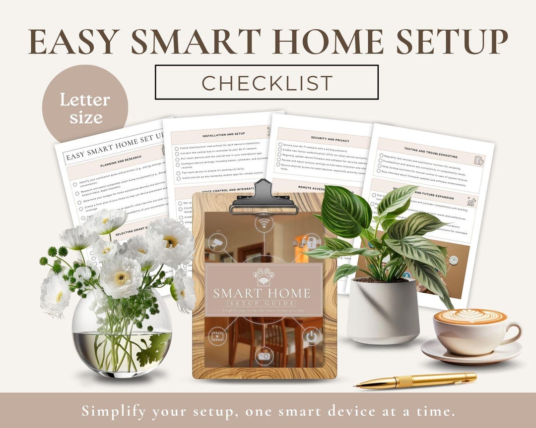 Easy Smart Home Setup Guide Printable, Smart Home Checklist PDF, Home ...