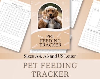 Pet Feeding Tracker, Meal Planner & Schedule, Dog Feeding Chart, Cat Feeding, Pet Feeding Chart, Weight tracker, Pet Food Water, Pet Feeder