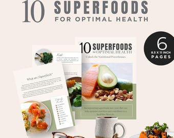 Superfoods for Optimal Health, Healthy Eating Ebook, Nutrition Guide for Personal Improvement, Clean Ingredient Food List, Wellness & Diet,