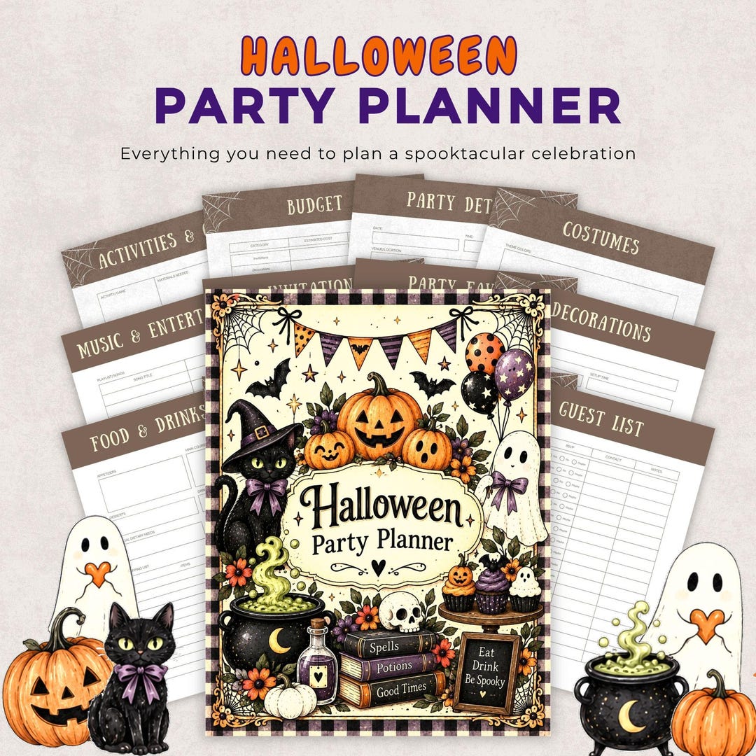Halloween Party Planner Printable for Spooky Event Organisation Inc ...
