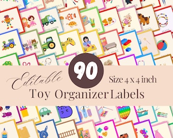 Printable Toy Bin Labels For Preschool Kids Playroom, Daycare Editable Toy Storage Picture Labels, Trofast Toy Box Visual PreK Organisation