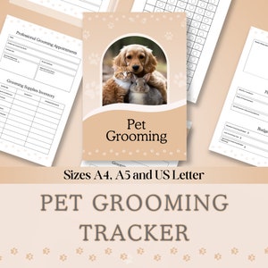 Pet Grooming Tracker, Grooming Schedule & Checklists, Professional Grooming Appointments Log, Dog Grooming Record, Cat Grooming Tracker