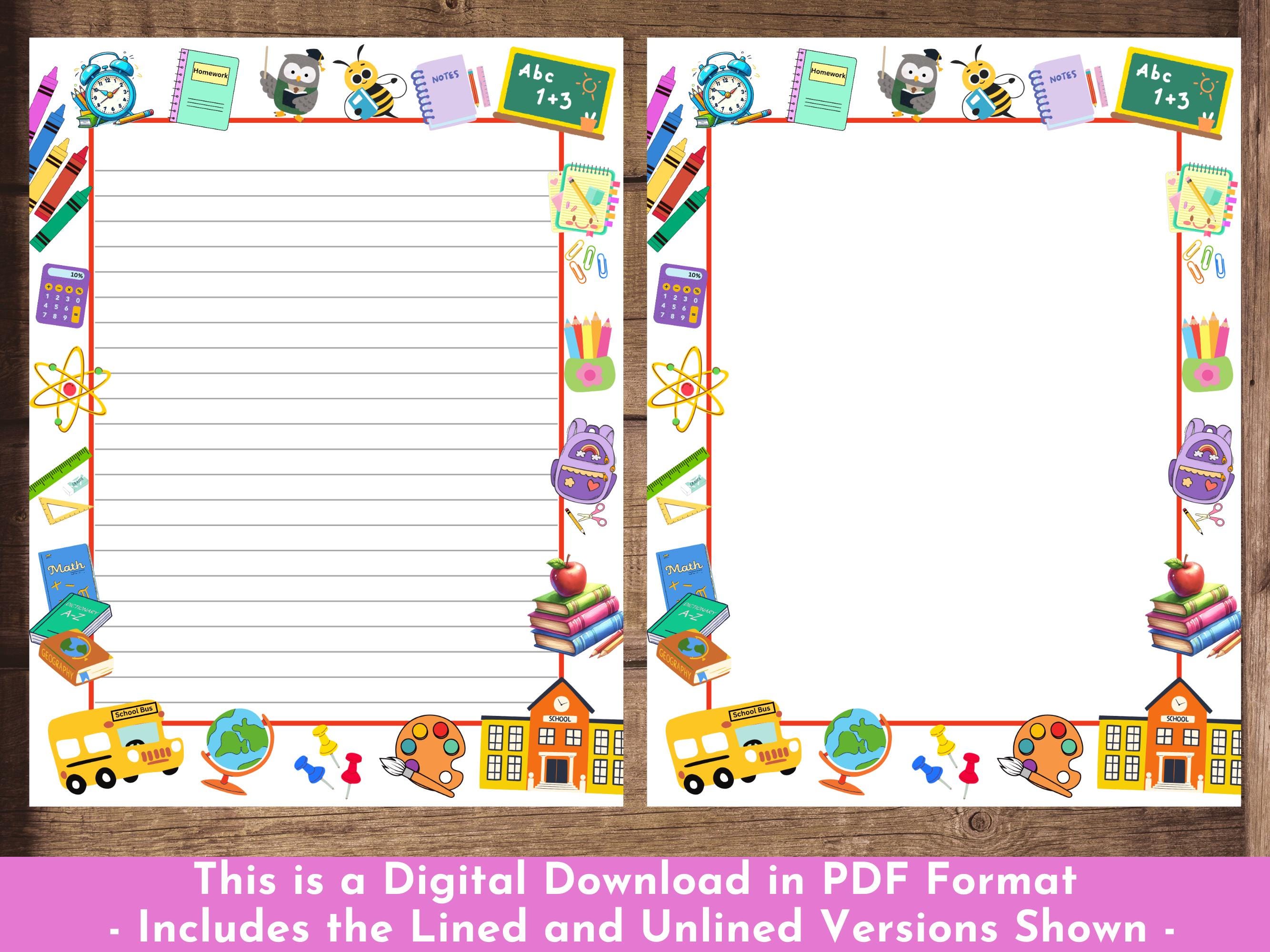 Teacher Stationery Set Back to School Student Classroom Theme Printable ...