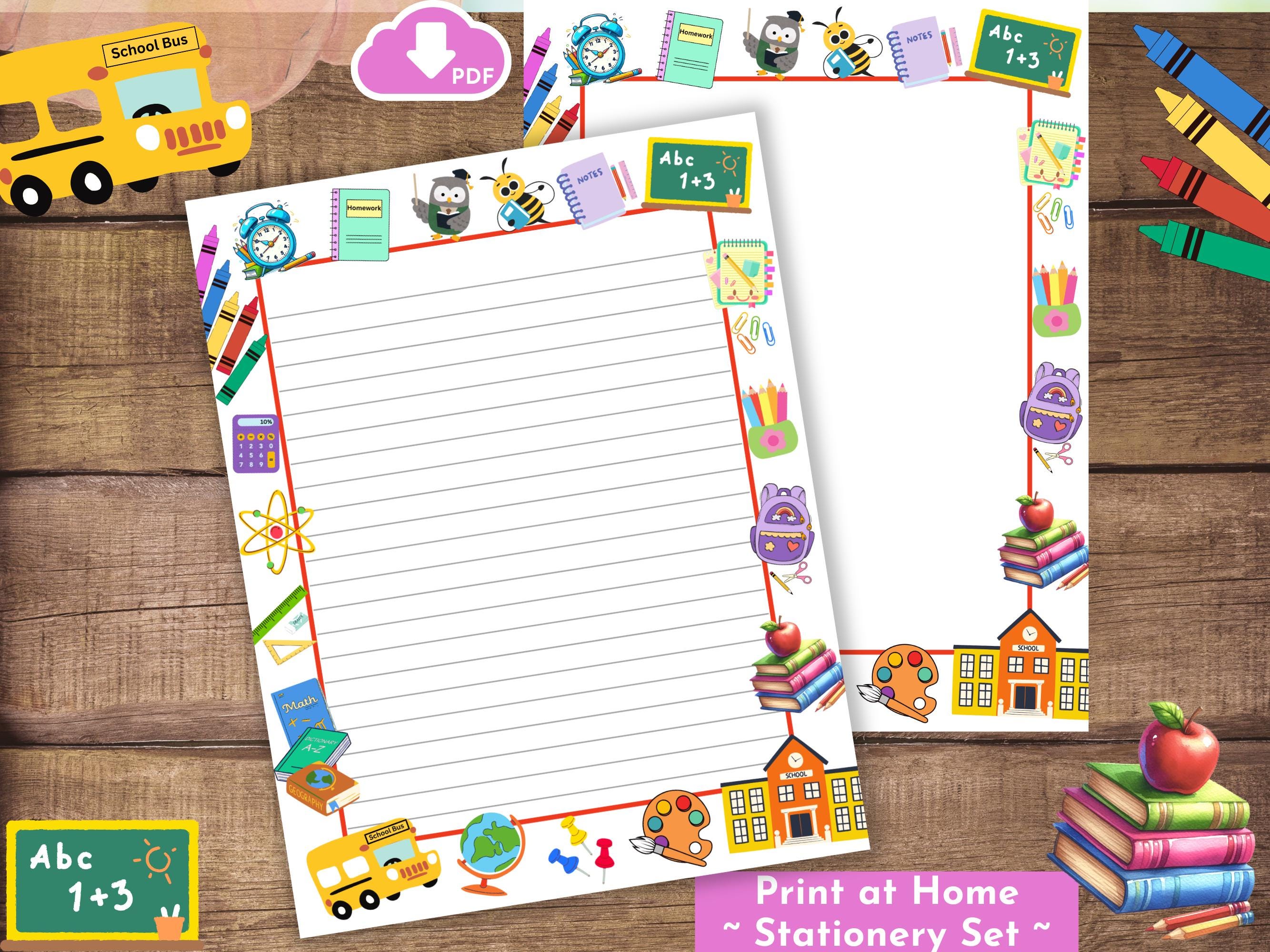 Teacher Stationery Set Back to School Student Classroom Theme Printable ...