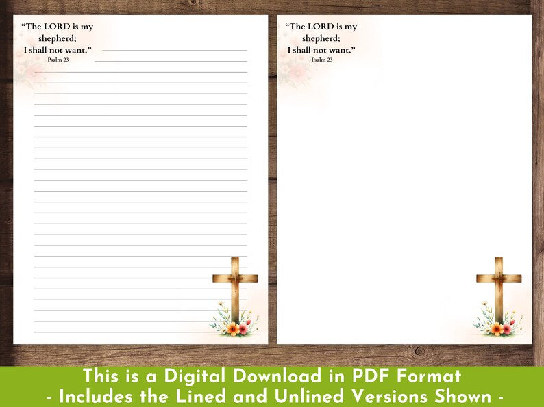 Empty Scripture Paper Bible Verse Printable Stationery Set Prayer Quotes Cross Inspirational ...