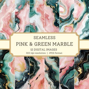 Carta digitale senza soluzione di continuità in marmo rosa e verde, immagini di alta qualità, design stampabili per album di ritagli/tessili, sfondi colorati per i social media