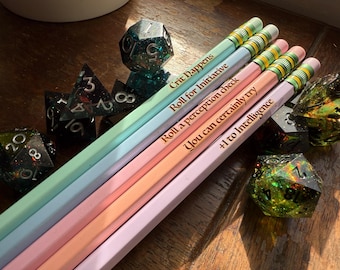 Set #1 Engraved Dungeons & Dragons Pencils – Personalized DnD Gift for Gamers