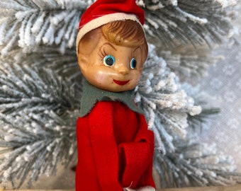 Vintage Knee Hugger Elf Shelf Sitter with Large Head