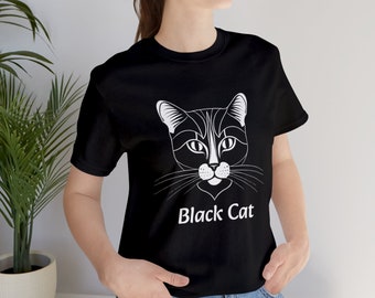Cool Black Cat T-shirt, Unisex, Black Tshirt, Gifted-for