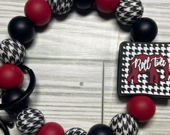 AL Roll Tide Houndstooth-polsbandje met sleutelhangerclip