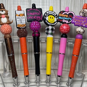 Beaded Pens W/ Silicone Focal Beads
