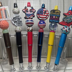 Beaded Pens W/ Silicone Focal Beads