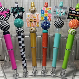 Beaded Pens W/ Silicone Focal Beads