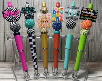 Beaded Pens W/ Silicone Focal Beads