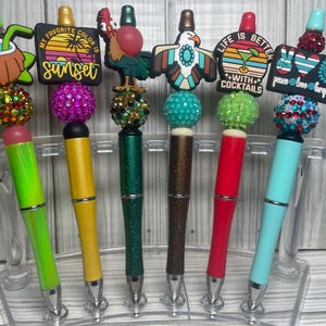 Beaded Pens W/ Silicone Focal Beads