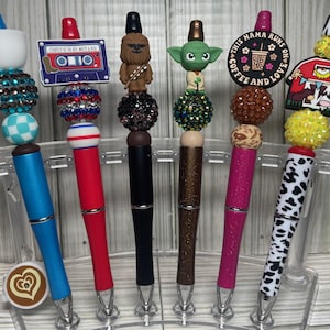 Beaded Pens W/ Silicone Focal Beads