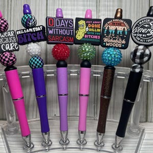 Beaded Pens W/ Silicone Focal Beads