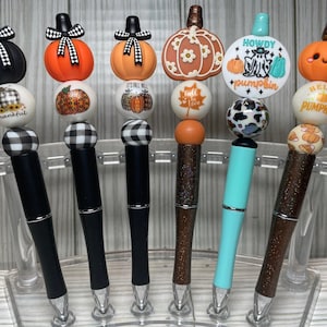 Bolígrafos de cuentas de Halloween/otoño con cuentas focales de silicona