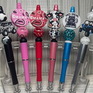 Beaded Pens W/ Silicone Focal Beads
