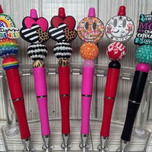 Beaded Pens W/ Silicone Focal Beads
