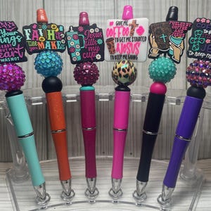 Beaded Pens W/ Silicone Focal Beads
