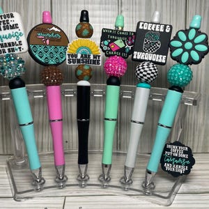 Beaded Pens W/ Silicone Focal Beads