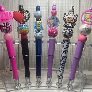 Beaded Pens W/ Silicone Focal Beads