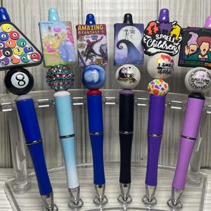 Beaded Pens W/ Silicone Focal Beads