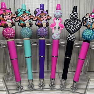 Beaded Pens W/ Silicone Focal Beads