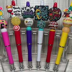 Beaded Pens W/ Silicone Focal Beads