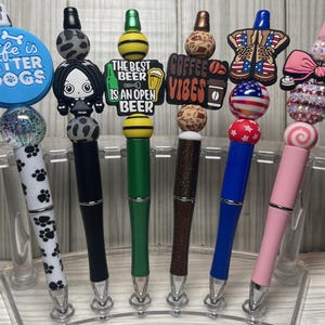 Beaded Pens W/ Silicone Focal Beads