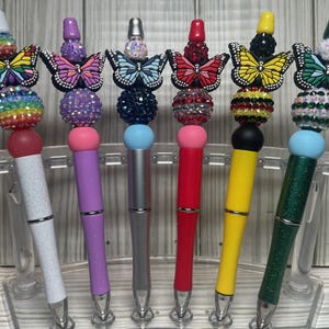 Beaded Pens W/ Silicone Focal Beads