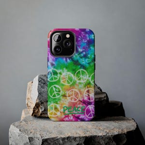 Iphone Case, Tough Phone Cases, Tie Die Phone Case, Peace Out Phone Case