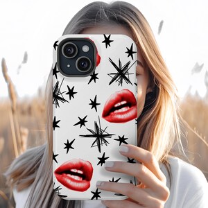 Iphone Case, Tough Phone Cases, Red Lips, Rock Phone Case