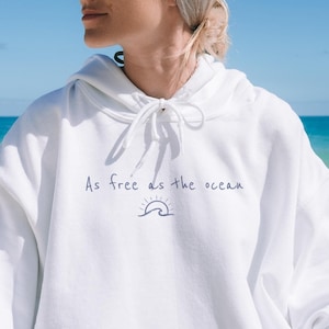 Ocean Breeze Hoodie, Unisex Sweatshirt, Beach Vibes Pullover, Küstenwellen Pullover, Sea Lover Geschenk, frei wie der Ozean