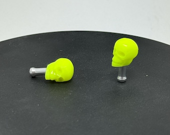 Neon yellow Skull Brake Cable Ends For BMX And Other Bikes New Pair Handmade