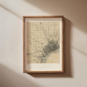 Vintage Map of Detroit, Michigan - Instant Download Map - Detroit Wall Art - Vintage US Map Print - Michigan Wall Decor - Michigan Gift