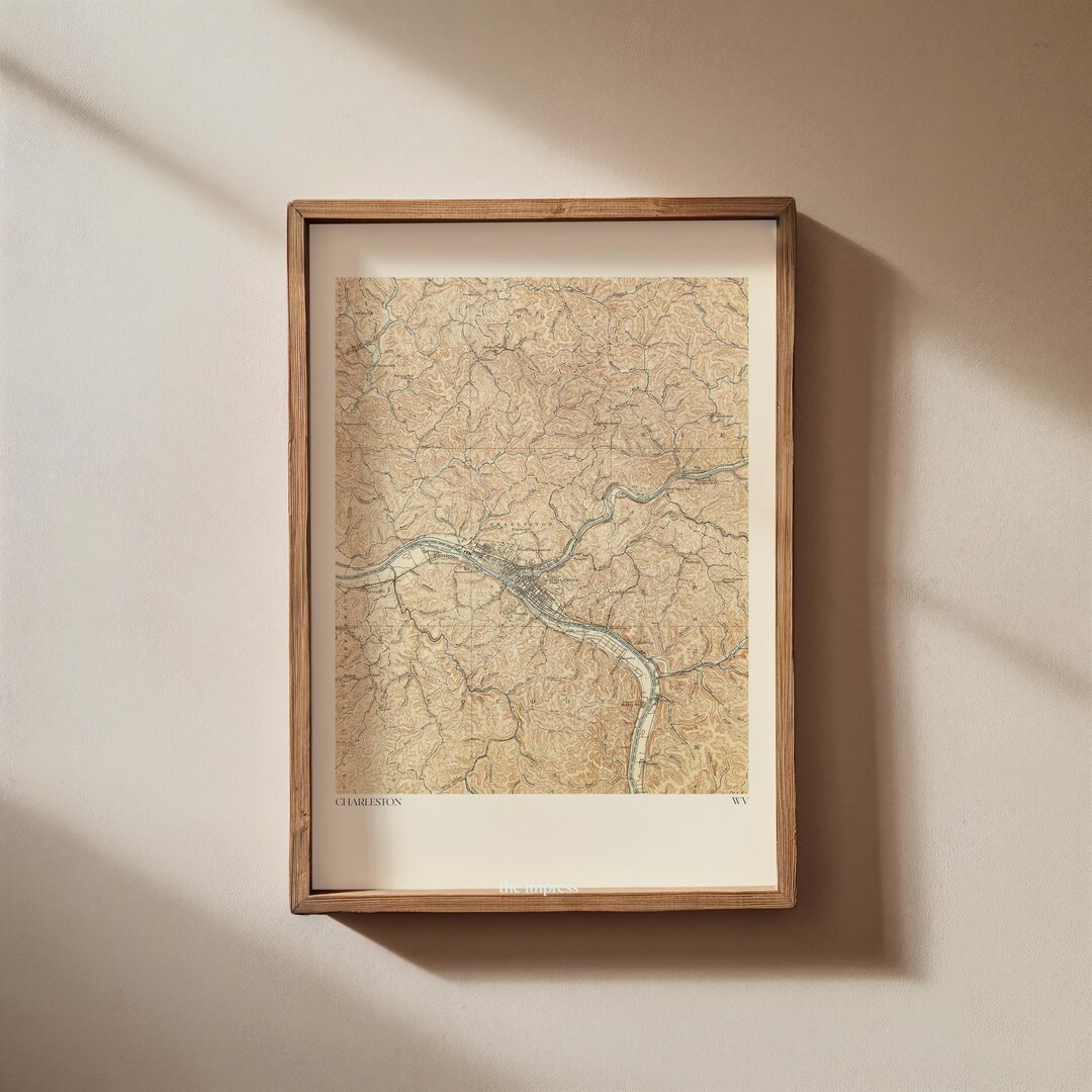 Vintage Map of Charleston, West Virginia - Instant Download Map - West ...