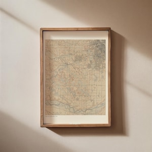 Vintage Minneapolis, MN Map Print | Instant Download US Map | Minneapolis Wall Art | Map of Minneapolis | Minneapolis Poster