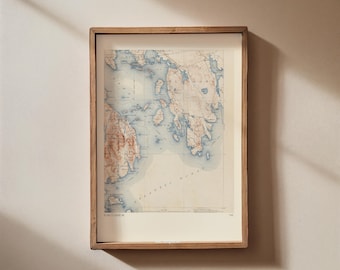 Vintage Bar Harbor, Maine Map Poster - Instant Download Map - Bar Harbor ME Wall Art - Vintage US Map Print - Maine Wall Decor